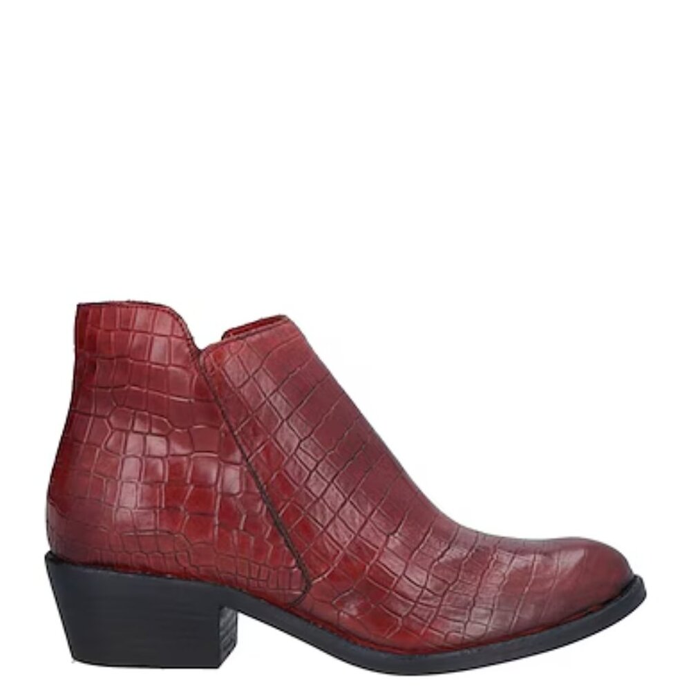 new OROSCURO Made In Italy Leather Chelsea Booties brick red for women 5…